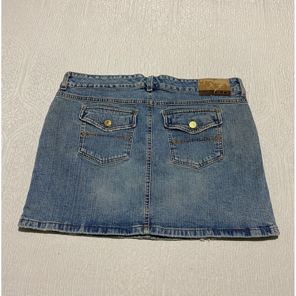 GLO Jeans Skirt Juniors 11 Denim Mini‎ Skirt Flap Pockets